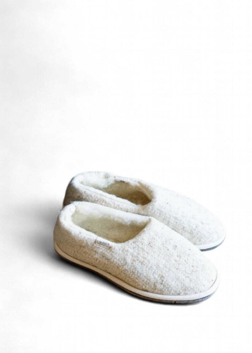Chaussons en coton bio | écru "marcel" - Caussun