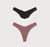 Pack 3 strings en coton bio | noir, blanc et vieux rose "flex thong 3-pack off white rosewood black"