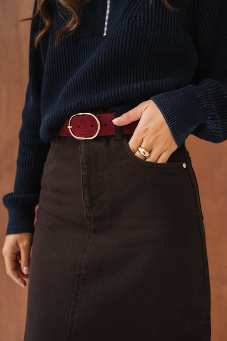 Jupe mi-longue twill en coton bio | marron "twill skirt - chocolate torte" - Knowledge Cotton Apparel