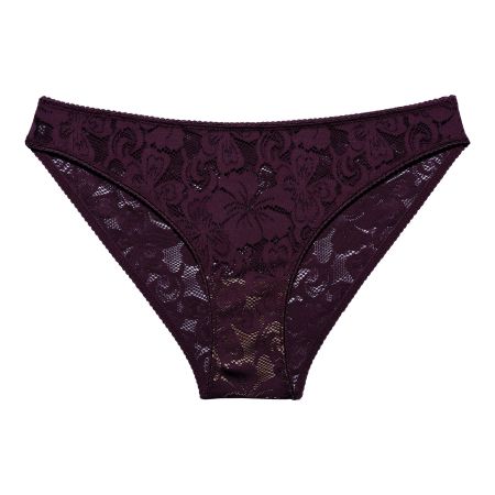 Culotte prune en dentelle recyclée - ruby