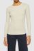 T-shirt manches longues | beige "rib scoop neck long sleeved gray chateau melange"