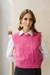 Pull sans manches en laine certifiée | rose 'pink links mica knitted vest"