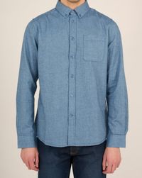 Chemise flanelle bleue en coton bio