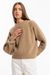 Pull maille en laine recyclée | camel "women's knit sweater oatmeal"