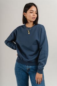 Sweat en coton bio | bleu "petrol blue"