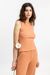Débardeur orange côtelé en coton bio - ribbed singlet melon