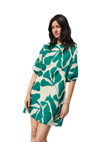 Robe en coton bio | vert à motifs "greenery tunic sylvan green cadmium green"