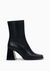 Bottines à talon en cuir certifié | noir "semaine noir - black"