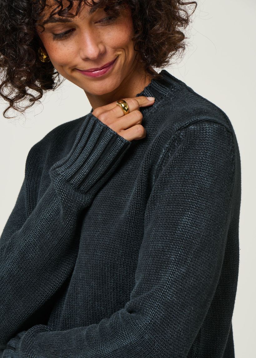 Pull en coton biologique | noir "amaliaas gmt dye - black" - Armedangels