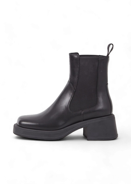 Bottines chelsea en cuir certifié | noir "dorah black"