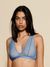 Soutien gorge triangle bleu en matière recyclée - emma high apex bra blue