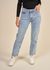 Jean droit bleu délavé en coton bio et recyclé - marianne jeans light heritage