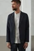 Blazer en coton bio et lin | noir "enver black linen" - About Companions