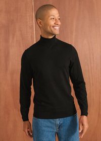 Pull col roulé en coton bio | noir