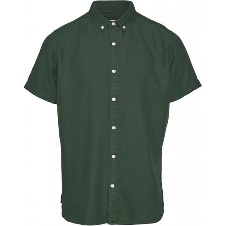 Chemise à manches courtes vert forêt en tencel et coton bio - larch