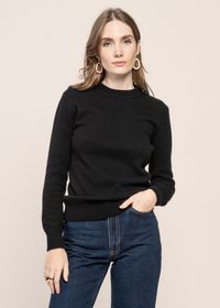 Pull en cachemire recyclé | noir "edda - nero ardesia"