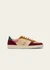 Baskets en cuir certifié | multicolore "baskets basses marie - bordeaux-beige-moutarde" - Odaje ex M.Moustache
