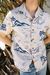 Chemise manches courtes en coton bio | écru à motifs "arvid waves hawaii shirt ecru" - Nudie Jeans