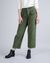 Pantalon en velours côtelé de coton bio | vert "corduroy pleated pants stone green"