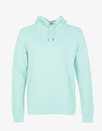 Sweat à capuche vert d'eau en coton bio - light aqua