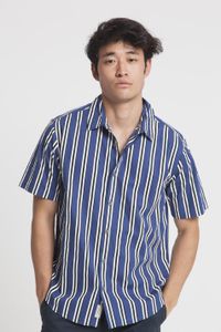 Chemise manches courtes rayée en coton bio - tom
