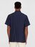 Chemise en lin biologique | bleu "box short sleeve linen shirt yarndyed - total eclipse" - Knowledge Cotton Apparel