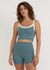 Brassière de sport en nylon recyclé | bleu "active flow bra - river"
