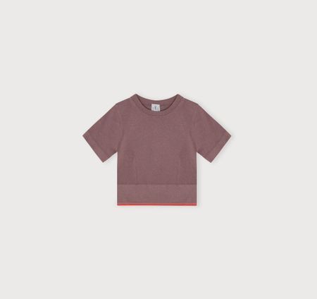 T-shirt maintien léger en ecovero | rose "luxe touch crop tee rose wood"