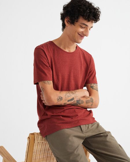 T-shirt rouge en chanvre et coton bio - hemp