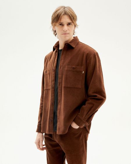 Surchemise velours côtelé en coton bio | marron "chocolate corduroy bes overshirt"