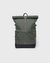 Sac à dos 26l en matières recyclées | bleu "icon rolltop backpack l - dawn green with dark brown leather" - Sandqvist