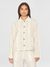Surchemise en coton bio | rayé blanc et beige "jacquard woven overshirt beige stripe" - Knowledge Cotton Apparel