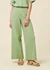 Pantalon ample en gaze de coton bio | vert clair "bubble wide leg light green" - Brava Fabrics