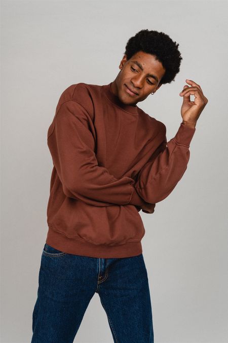 Sweat oversize en coton bio | marron "cinnamon brown"