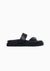 Sandales noires en cuir certifié - twist noir