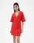 Robe courte en coton bio | rouge "fiery red kim dress - red"