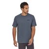 T-shirt imprimé gris en coton bio - p-6 logo responsibili-tee plume grey - Patagonia
