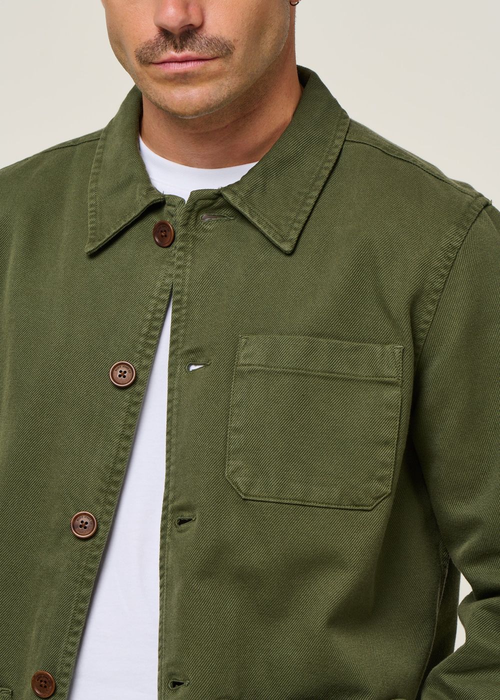 Veste workwear kaki en coton bio barney worker jacket olive homme