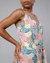 Robe longue en coton bio | multicolore "spring strap long dress offwhite" - Brava Fabrics