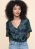 Blouse en ecovero | multicolore "leaf dark libelula blouse - multicolor"