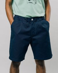 Short large bleu marine en coton bio - navy oversize short blue