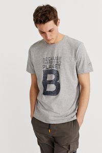 T-shirt gris clair à imprimés en coton bio - nataal