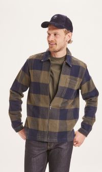 Veste en flanelle à carreaux en coton bio - pine forrest night