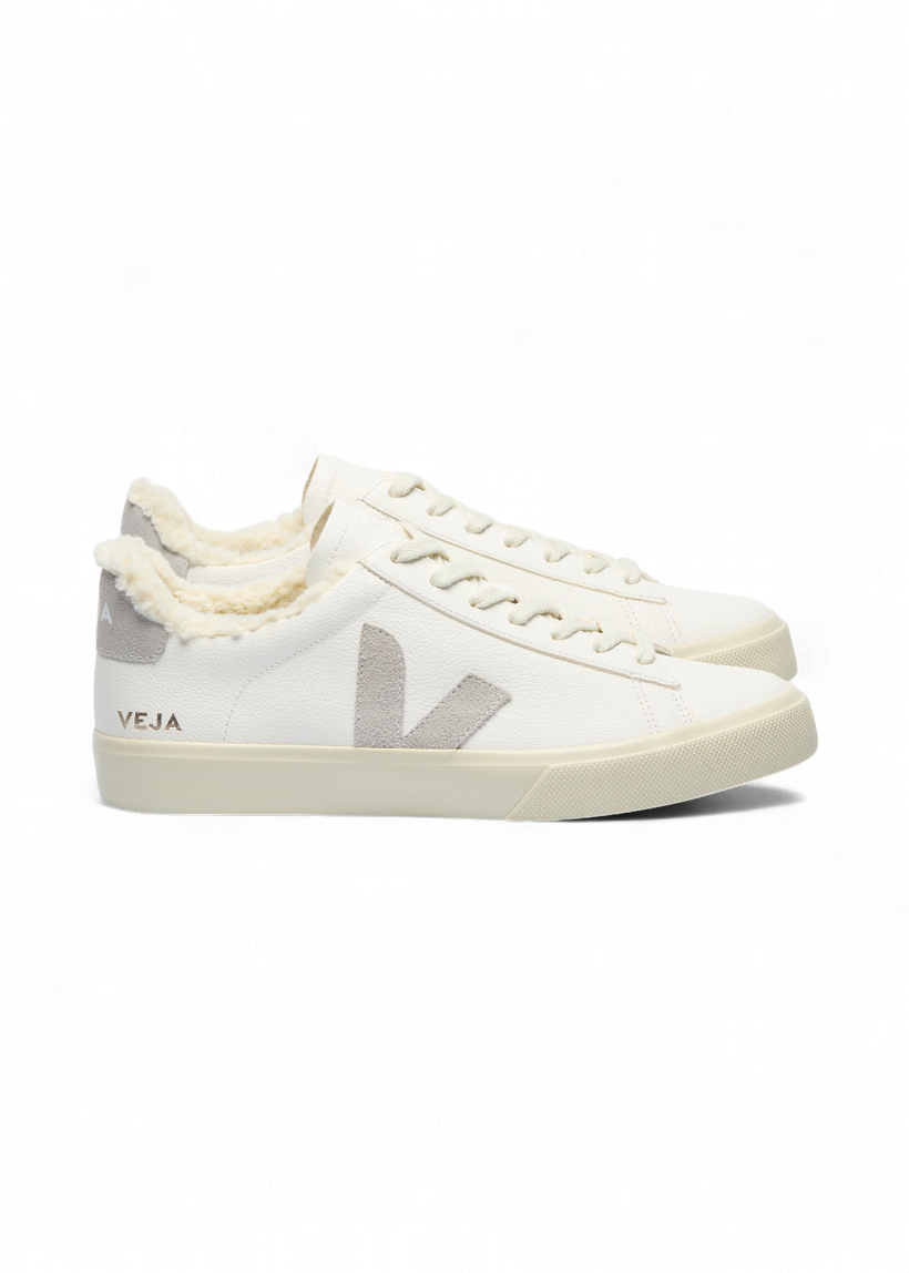 Baskets en cuir | beige et gris "campo winter - extra-white_light-grey" - Veja