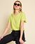 T-shirt côtelé vert pomme en tencel - nolita