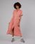 Robe longue en ecovero et lin | multicolore "gummie long dress apricot"