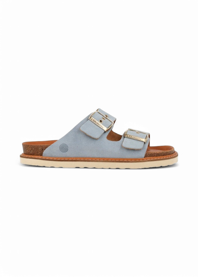 Sandales en cuir suède certifié | bleu ciel "hawaii velour sky" - Genuins