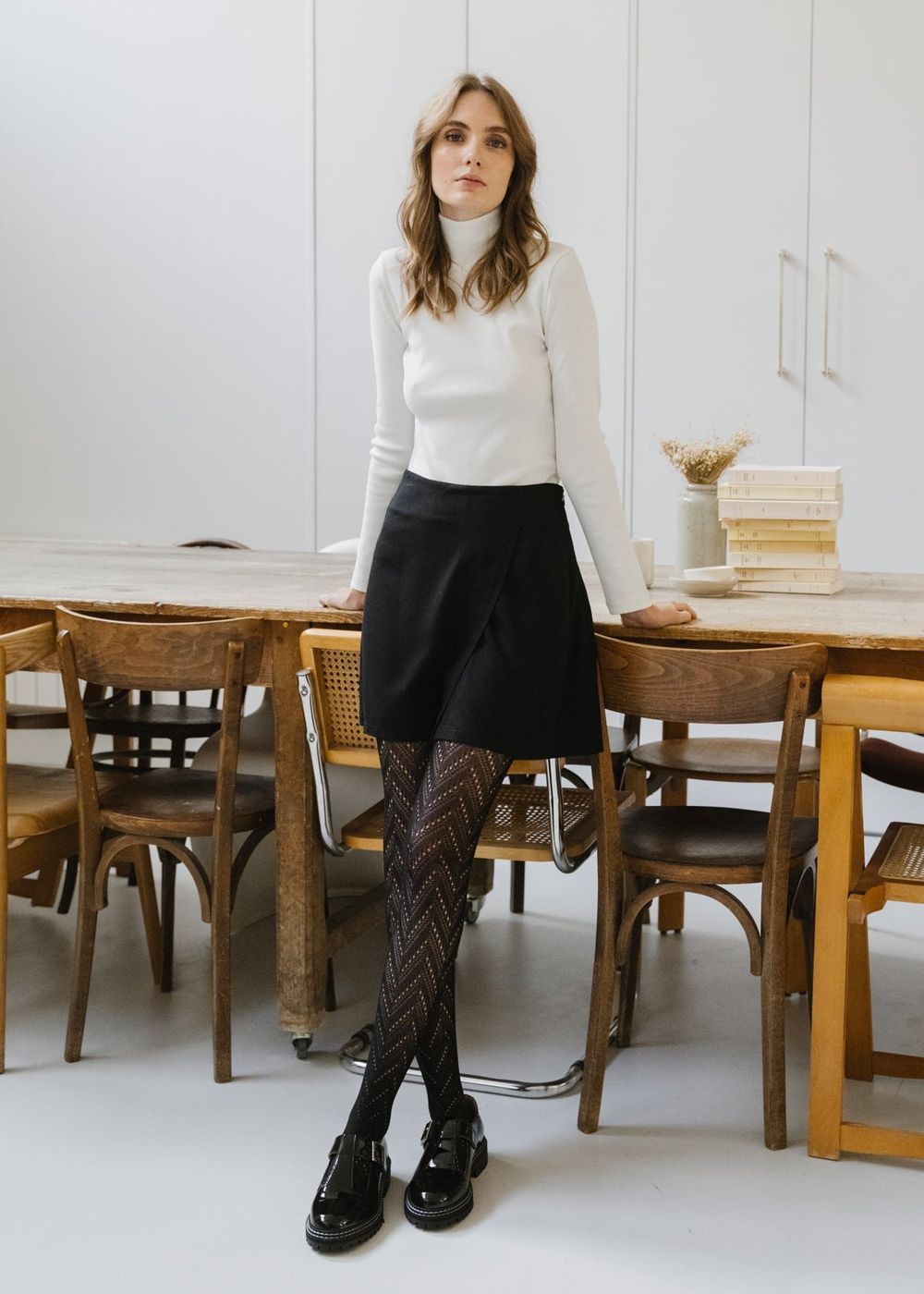 Jupe portefeuille fluide en ecovero et lenzing | noir "filia - black" femme