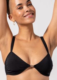 Haut de maillot de bain en matière recyclée | noir "balconette bikini top - black"