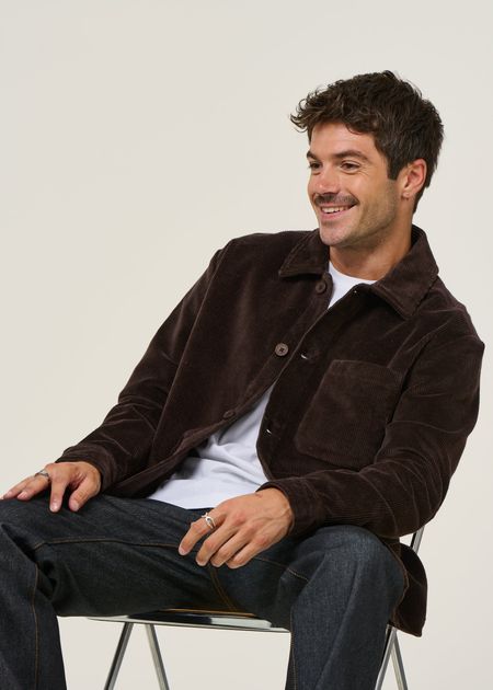Veste velours en coton bio | marron "corduroy overshirt - chocolate torte" - Knowledge Cotton Apparel